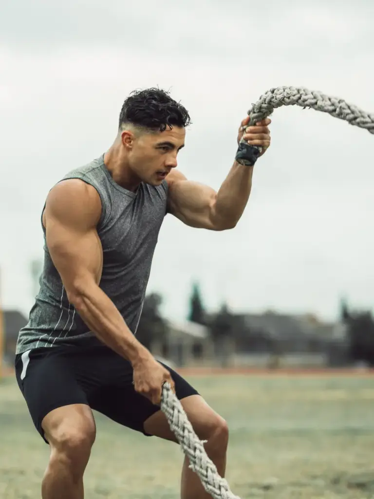 Men Stamina pulling rope exercise