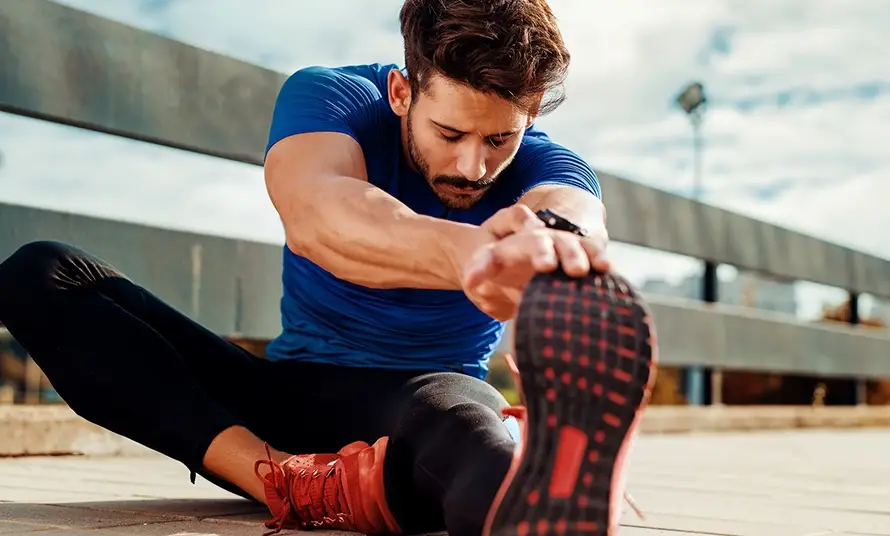 Stretching out after workout